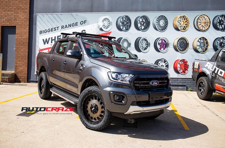 FORD RANGER GD03 MATTE BLACK MACHINED FACE WITH DARK MATTE TINT